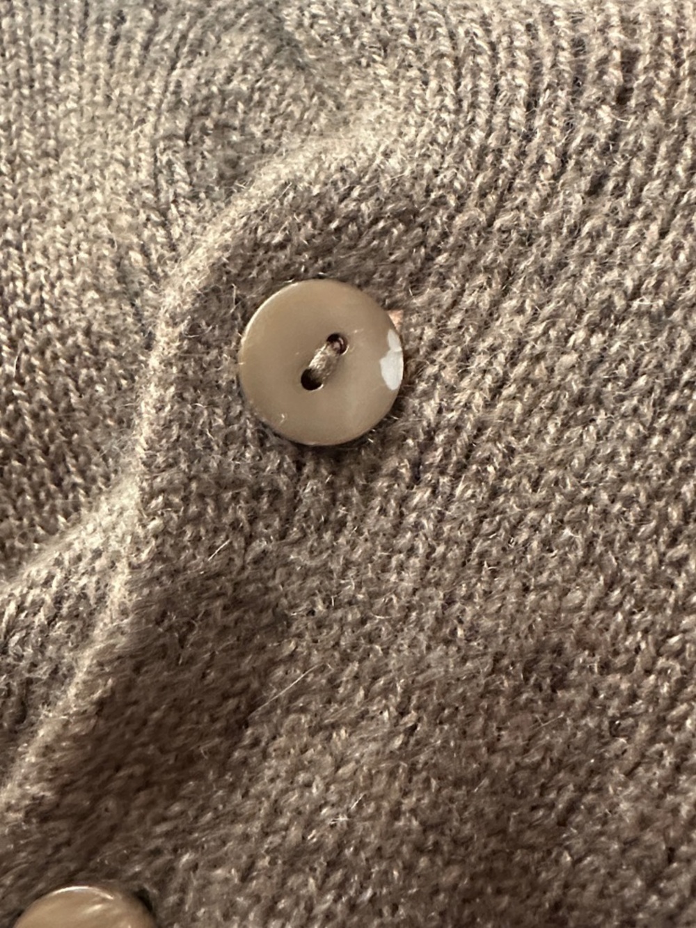 Reformation Taupe Brown Button-Front Wool Blend Cardigan - Picture 7 of 7